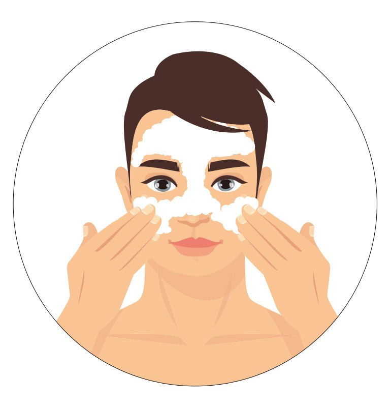 Gently massage onto wet face